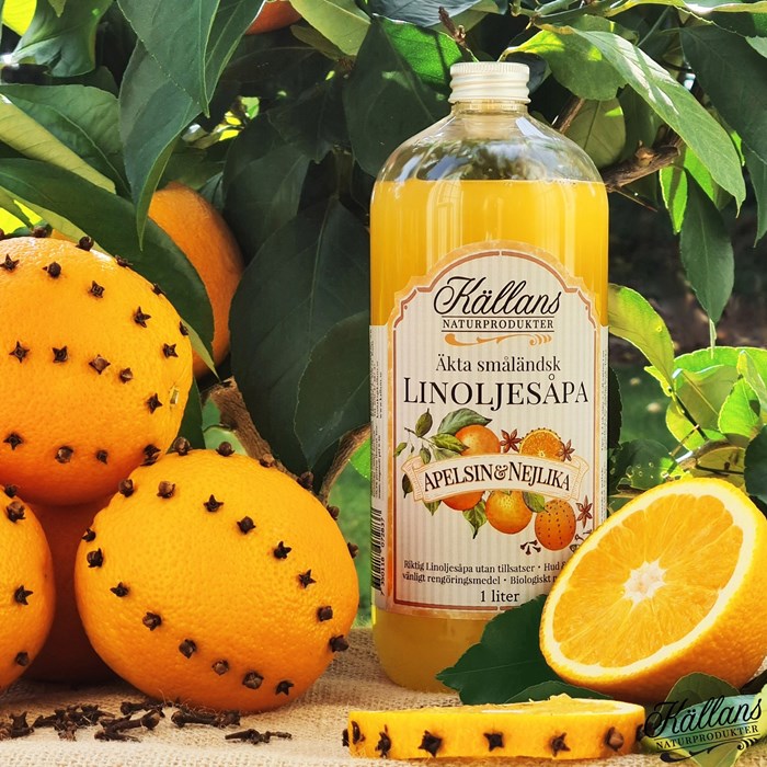 Källans Naturprodukter Äkta Småländsk Linoljesåpa Apelsin & Nejlika ...