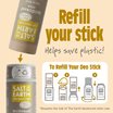 Salt of the Earth Amber & Sandalwood Deodorant Stick - Use or Refill, 75 g