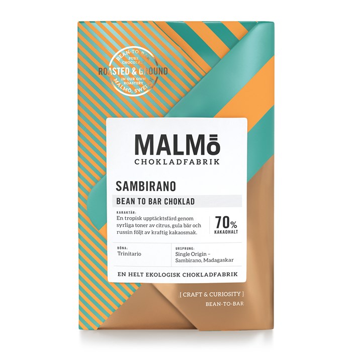 Malmö Chokladfabrik Craft Mörk Choklad Sambirano 70%, 58 g