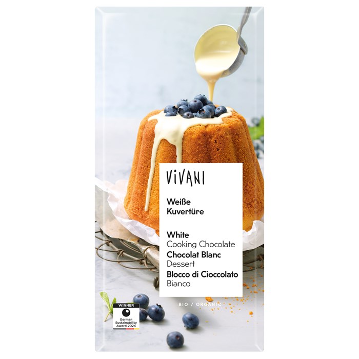 Vivani Ekologisk Vit Blockchoklad, 150 g