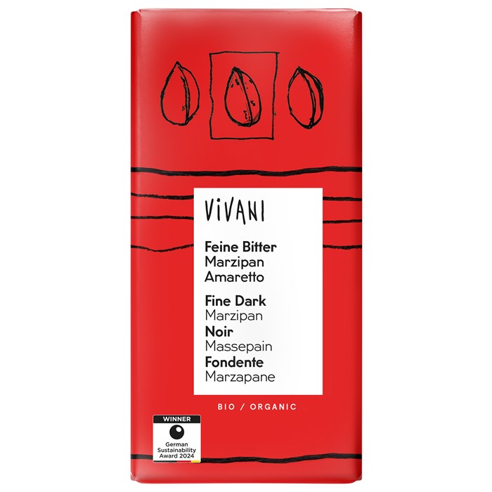 Vivani Mörk Choklad med Marsipan & Amaretto, 100 g