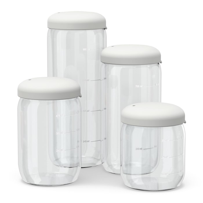 Ekobo Glasburk med silikonlock - Cloud