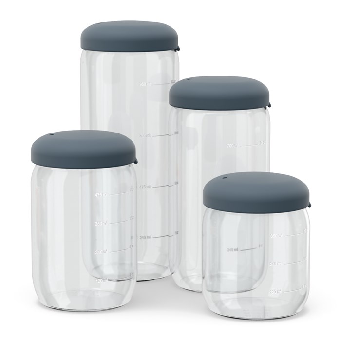 Ekobo Glasburk med silikonlock - Storm