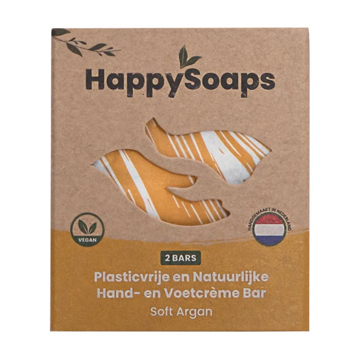 HappySoaps Hand & Foot Bar - Soft Argan, 2 x 20 g