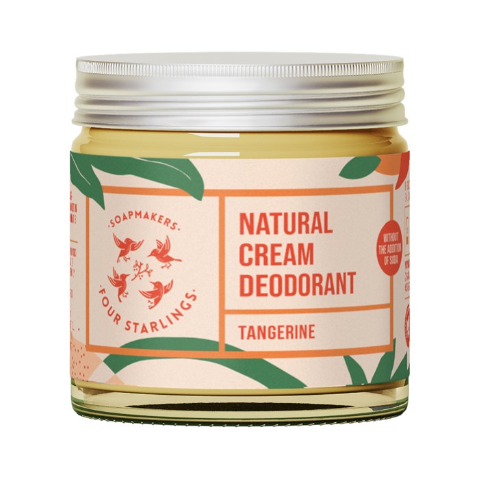 Four Starlings Natural Cream Deodorant Soda Free - Tangerine, 60 ml