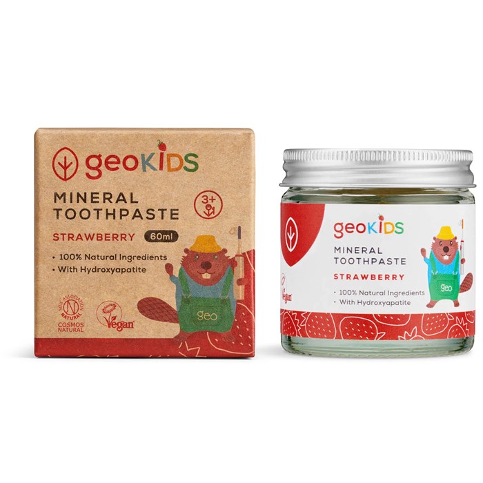 Georganics Barntandkräm utan Fluorid - Strawberry, 60 ml