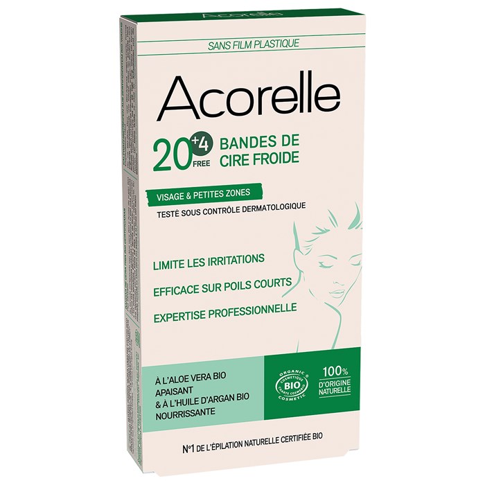 Acorelle Vaxremsor för ansiktet, 20 st