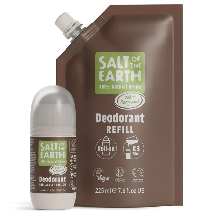 Salt of the Earth Oud & Bergamot Refillable Roll-On Deodorant