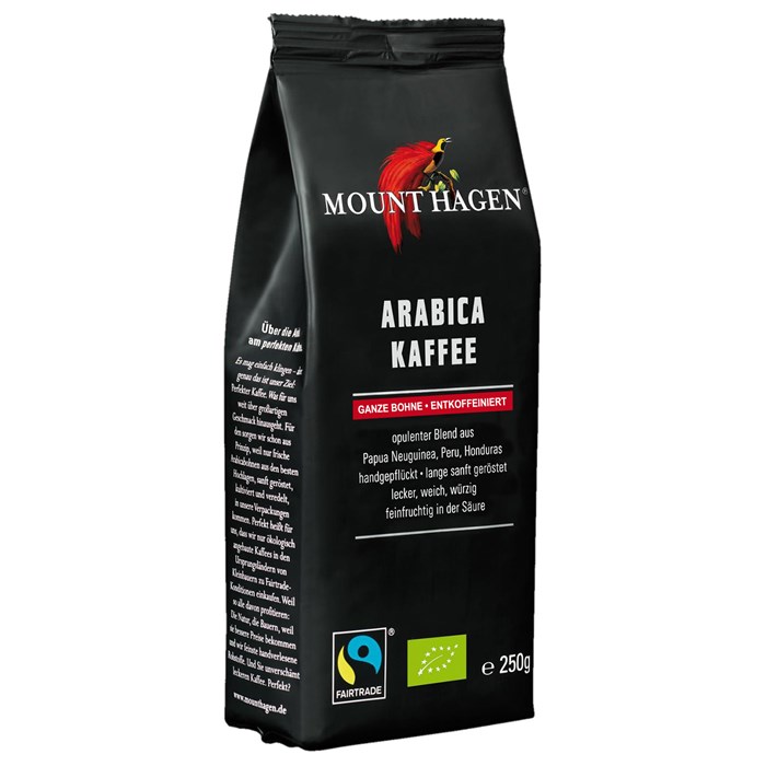 Mount Hagen Koffeinfria Kaffebönor Arabica, 250 g