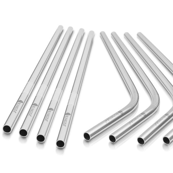 Bunkoza Eco Stainless Steel Straws, 8 st