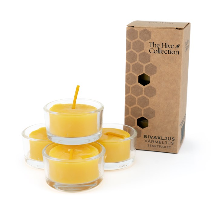 The Hive Collection Värmeljus Bivax Startpaket, 4-pack