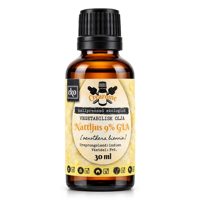 Crearome Nattljusolja 9% GLA Kallpressad, 30 ml
