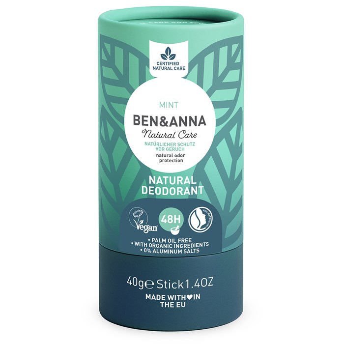 Ben & Anna Natural Deodorant Stick Mint, 40 g