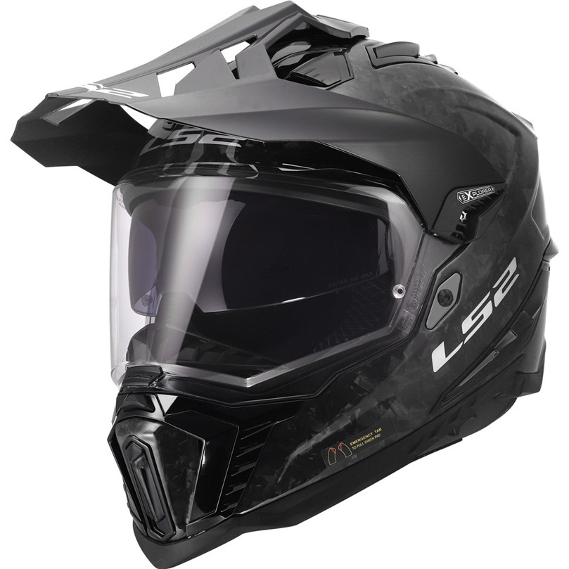 HJÄLM LS2 MX701 EXPLORER CARBON Forged Svart