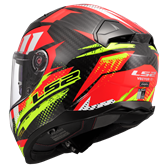 HJÄLM LS2 FF811 VECTOR II CARBON Tantic Röd/Gul