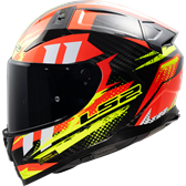 HJÄLM LS2 FF811 VECTOR II CARBON Tantic Röd/Gul