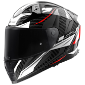 HJÄLM LS2 FF811 VECTOR II CARBON Savage Vit/Röd/Grå