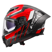 HJÄLM LS2 FF807 DRAGON CARBON Trax Röd/Vit