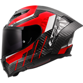HJÄLM LS2 FF807 DRAGON CARBON Trax Röd/Vit