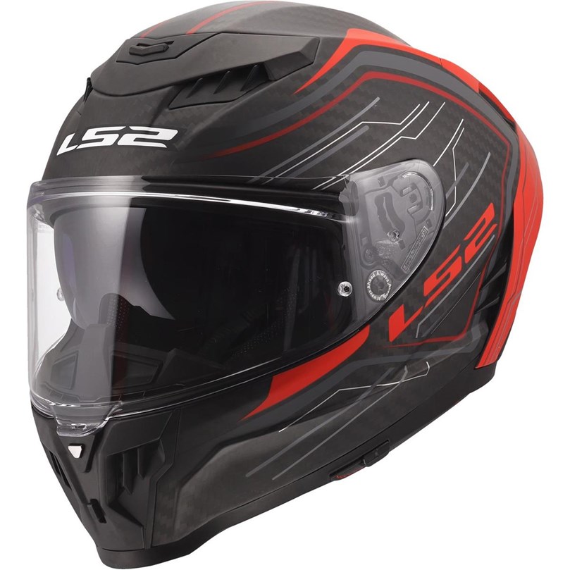 HJÄLM LS2 FF807 DRAGON CARBON Subic Röd