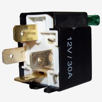 21000712  Minirelä 4-Polig 30A 12V Med 30A Säkring, Slutkontakt