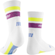CEP Miami Vibes 80's Women's Mid Cut Sock White/Purple & Neon Yellow - Laufsocken, Damen