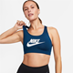 Nike Swoosh Futura Bra Valerian Blue/White - Sport-BH für Laufen, Damen