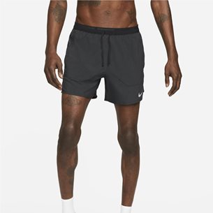 Nike Dri-Fit Stride 5in Brief-Lined Shorts Black/Reflective Silver - Laufshorts, Herren