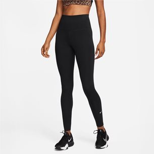 Nike One Dri-Fit High-Rise Tight Black/White - Laufhosen, Damen