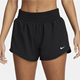 Nike One Dri-Fit Mid-Rise 3in Brief-Lined Shorts Black/Reflective Silver - Laufshorts, Damen