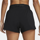 Nike One Dri-Fit Mid-Rise 3in Brief-Lined Shorts Black/Reflective Silver - Laufshorts, Damen