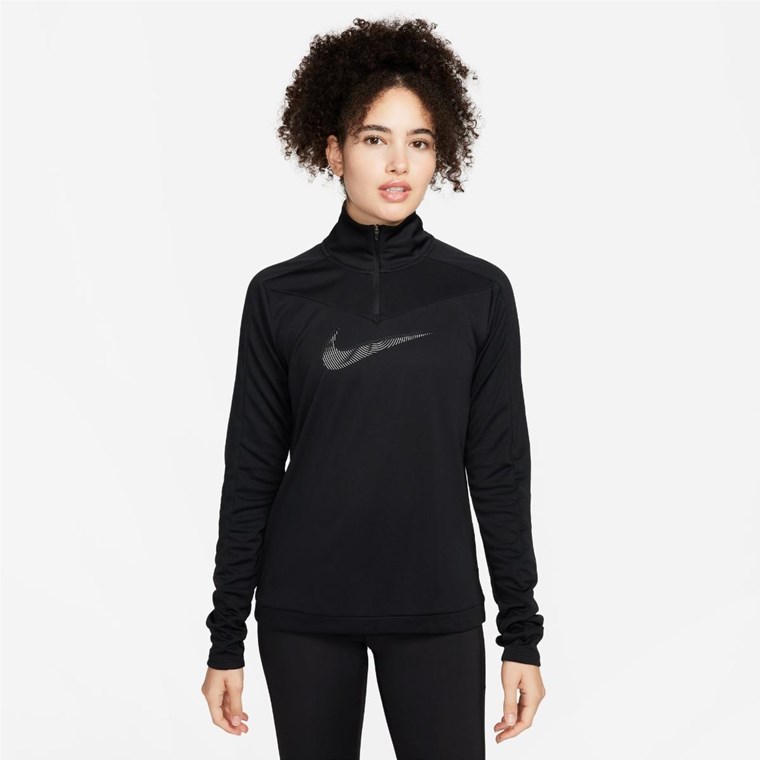 Nike Dri Fit Swoosh Pacer Long Sleeve Midlayer Black/Cool Grey - Laufshirt, Damen