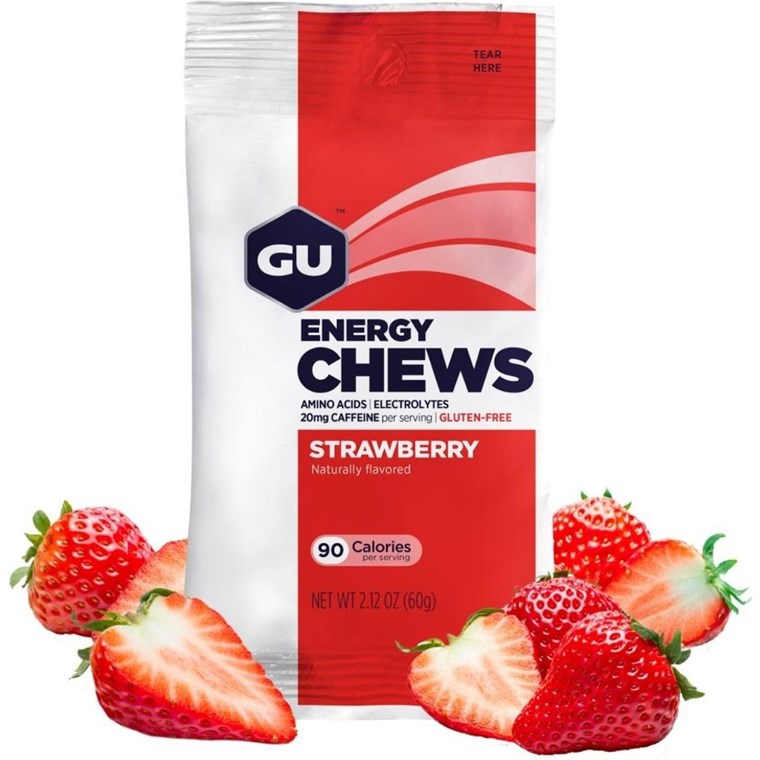 GU Energy Chews Caffeine Strawberry - Outdoor Ergänzungsmittel