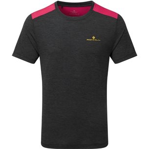 Ronhill Life Short Sleeve Tee Blackmarl/Firecracker - Lauf-T-Shirt, Herren