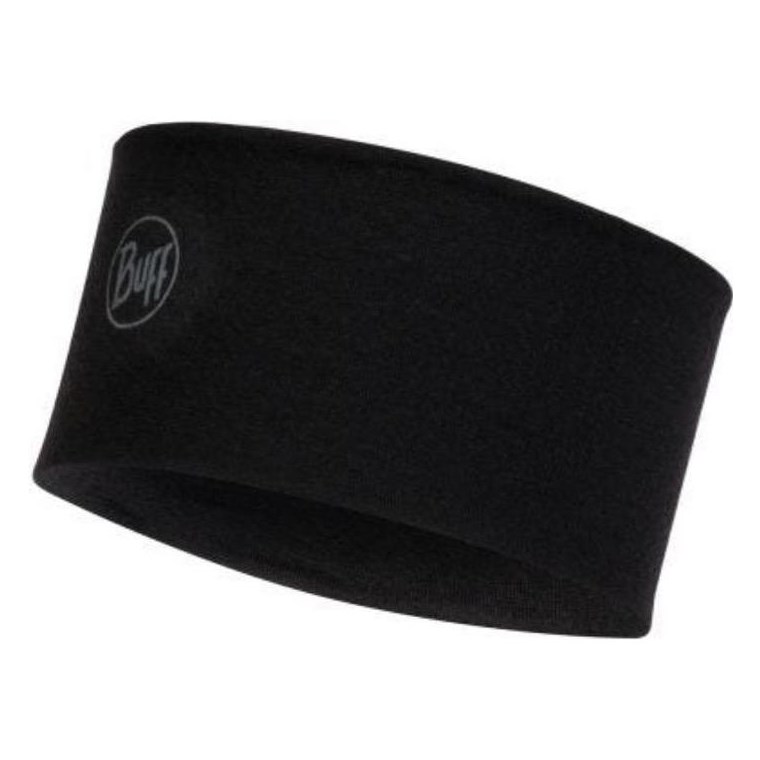 Buff Merino Wide Headband  Solid Black - Kappe zum Laufen