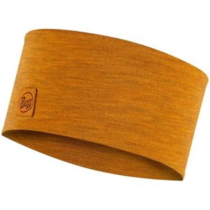Buff Merino Wide Headband Solid Mustard - Kappe zum Laufen, Unisex