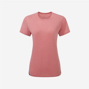 Ronhill Life Tencel Short Sleeve Tee Blush Marl/Cabernet - Lauf-T-Shirt, Damen