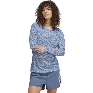 adidas Trail Long Sleeve GFX Blue Dawn - Lauf-T-Shirt, Damen