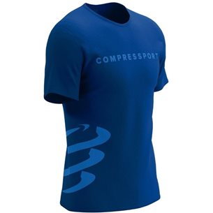 Compressport Logo SS T-shirt Estate Blue/Pacific Coast - Lauf-T-Shirt