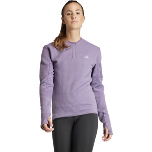 adidas Ult Cte 1/2 Shirt Zip Shadow Violet - Laufshirt, Damen
