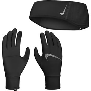 Nike Running Headband And Glove Set Black/Black/Silver - Laufhandschuhe, Damen
