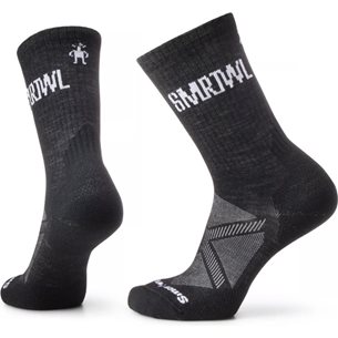 Smartwool Run Athletic  Logo Crew Socks Black - Laufsocken