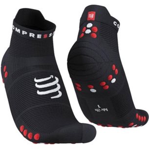 Compressport Pro Racing Socks v4.0 Ultralight Run Low Black/Red - Laufsocken