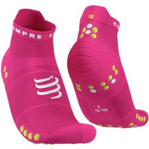 Compressport Pro Racing Socks v4.0 Ultralight Run Low Fluo Pink/Primerose - Laufsocken