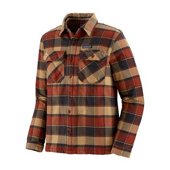 Patagonia M's Insulated Fjord Flannel Jkt Plots/ Burnished Red - Hemd Herren