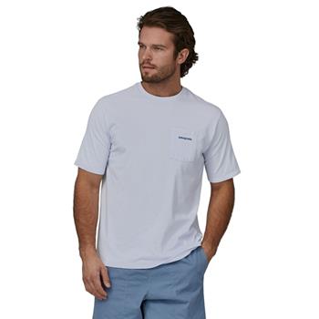 Patagonia M's Boardshort Logo Pocket Responsibili-Tee White - Outdoor T-Shirt