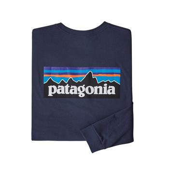 Patagonia M's L/S P-6 Logo Responsibili-Tee Classic Navy - Pullover Herren