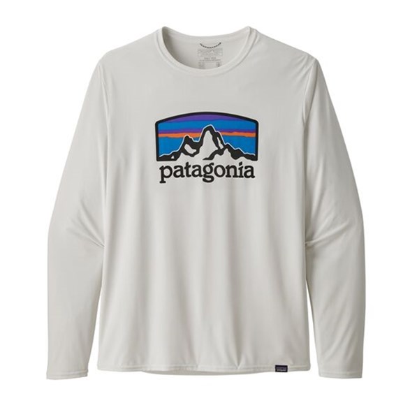 Patagonia M's L/S Cap Cool Daily Graphic Shirt Fitz Roy Horizons White