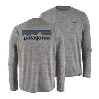 Patagonia M's L/S Cap Cool Daily Graphic Shirt P 6 Logo Feather Grey - Laufpullover