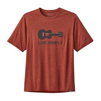 Patagonia M's Cap Cool Daily Graphic Shirt Live Simply Guitar Roots Red